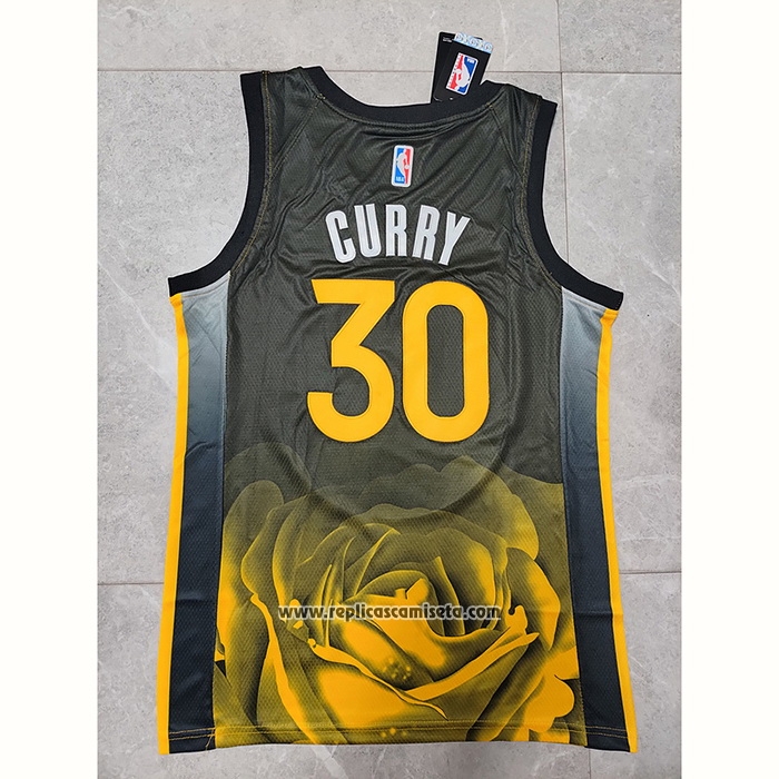 Camiseta Golden State Warriors Stephen Curry #30 Ciudad 2022-23 Negro